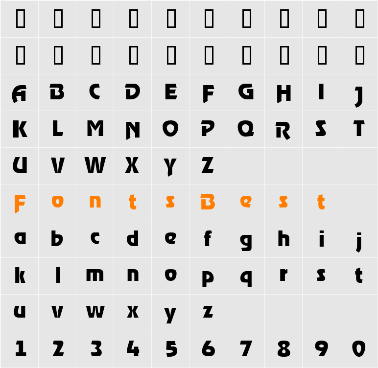 ThimbaSSK Character Map
