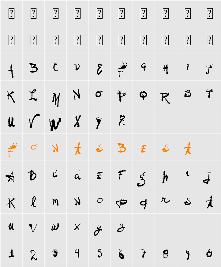 Vtks Grungy Character Map