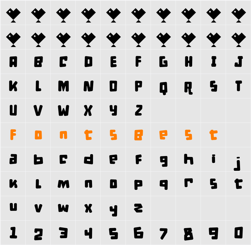 d puntillas B to tiptoe Character Map