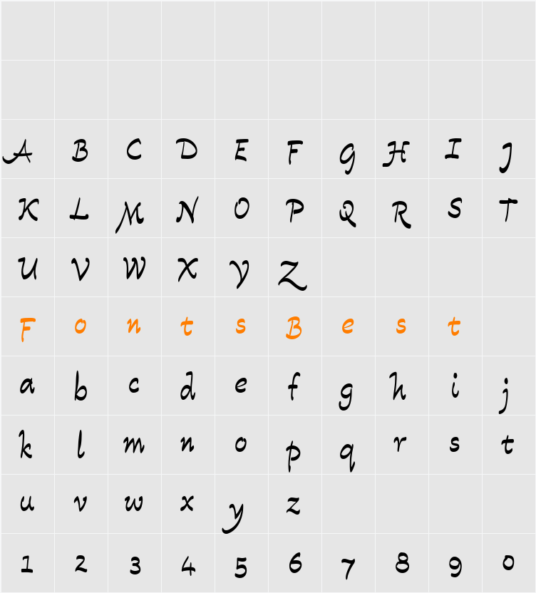 Sarabella Character Map