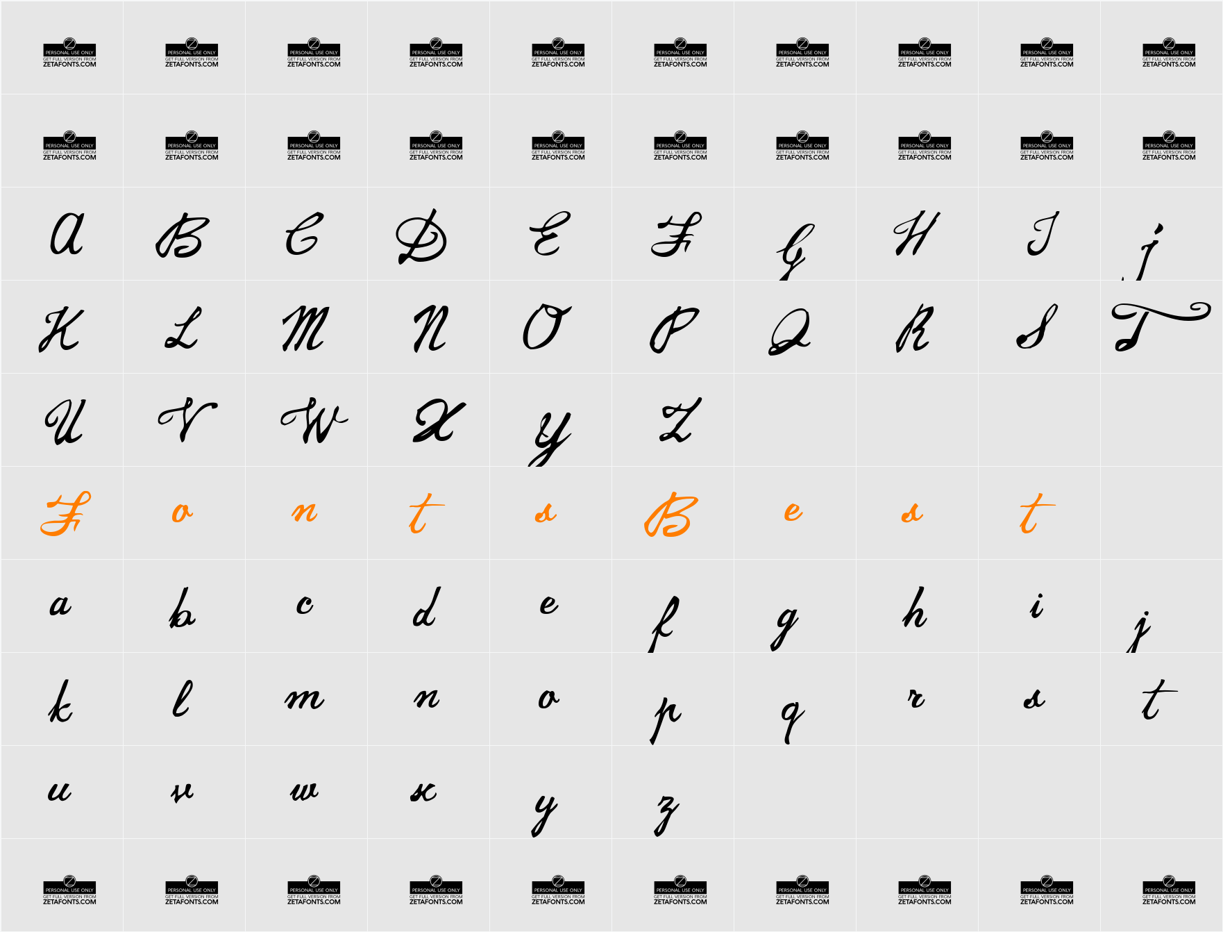 Jamscript Character Map