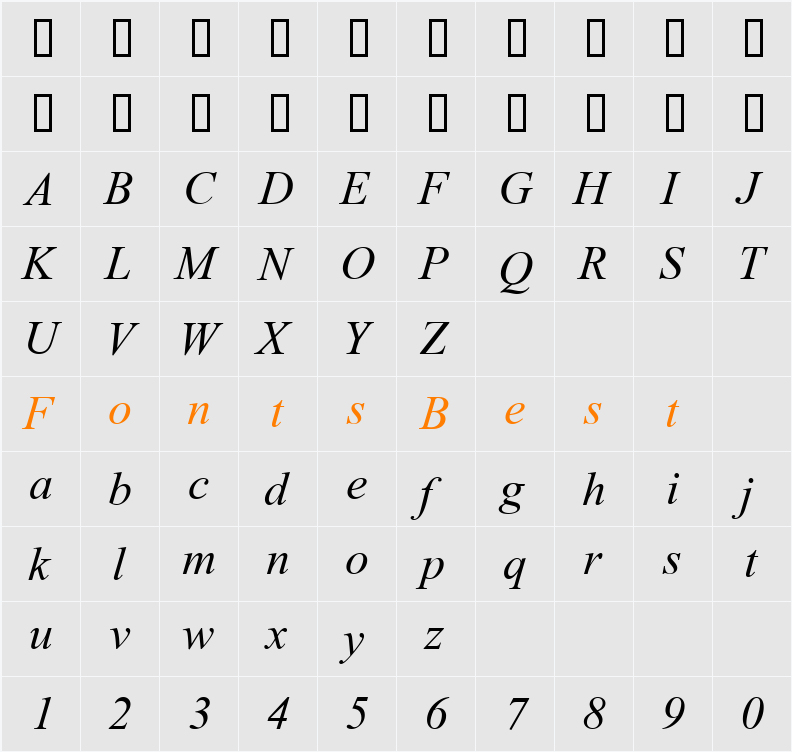 Geo_Times Character Map