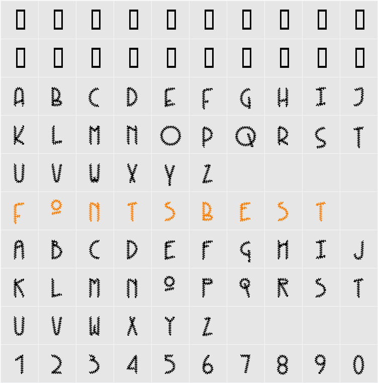 KneeblsRuffled Character Map