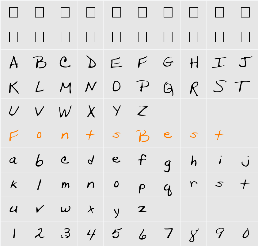 Susanne Character Map