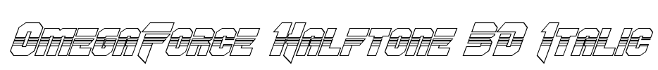 OmegaForce Halftone 3D Italic Font Image