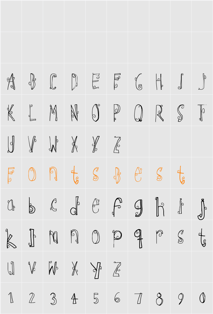 Ebba Font Character Map
