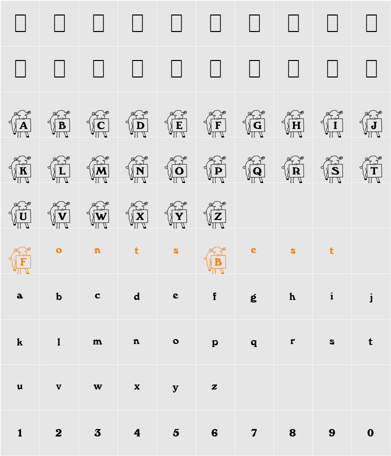 Lamb Becker Character Map