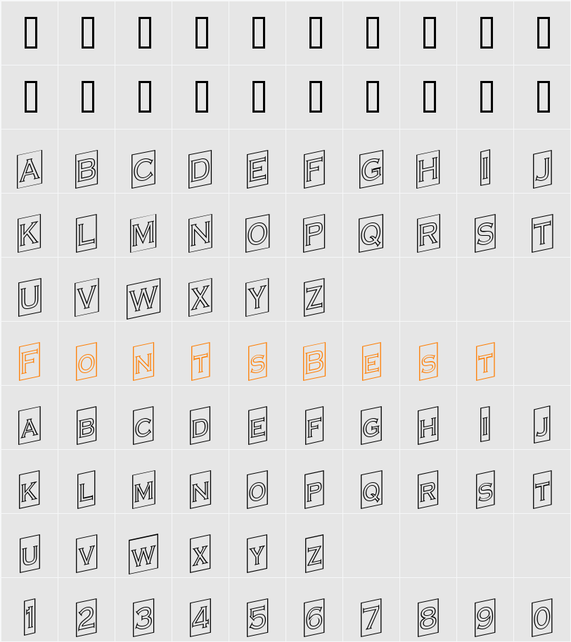 a_CopperGothCmUpOtl Character Map