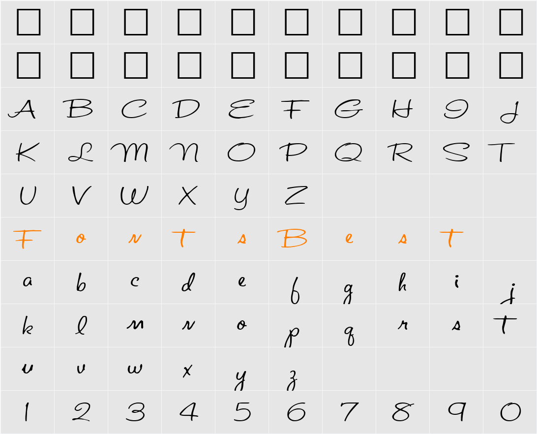 St. Valentine Note Character Map