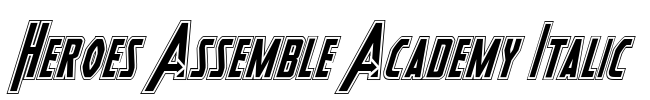 Heroes Assemble Academy Italic Font Image