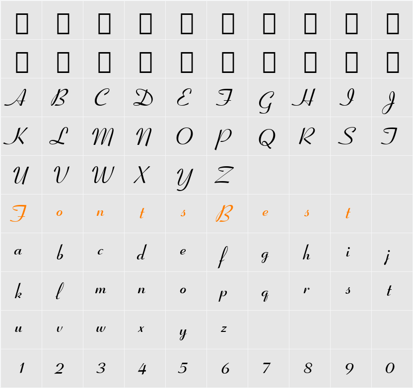 Ribbon131 Bd BT Character Map