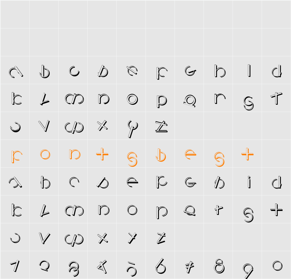 LogomatiqueShadow Character Map