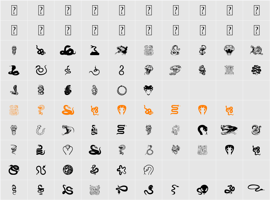 Snake Mix Character Map