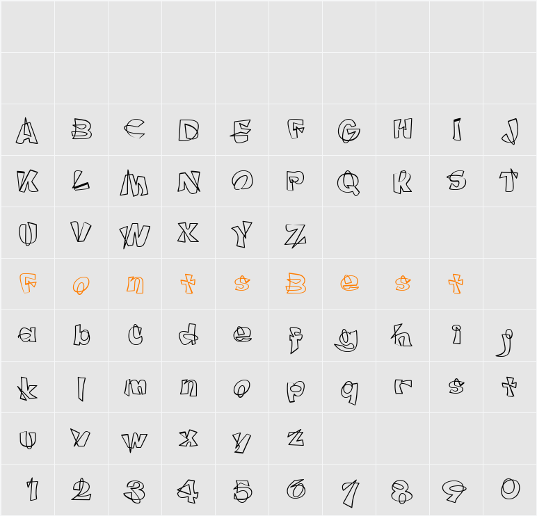 OWOErratic Character Map