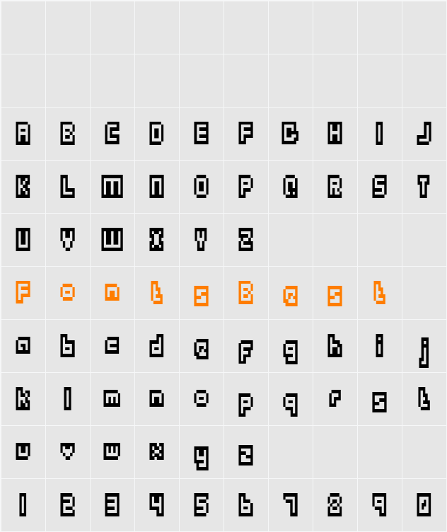 Outlands Truetype Character Map