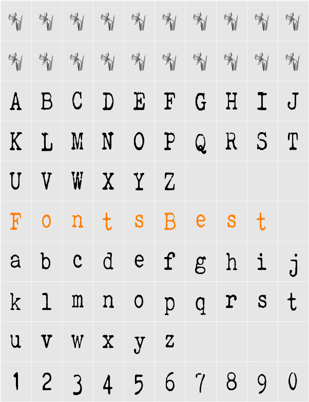 ELEGANT TYPEWRITER Character Map