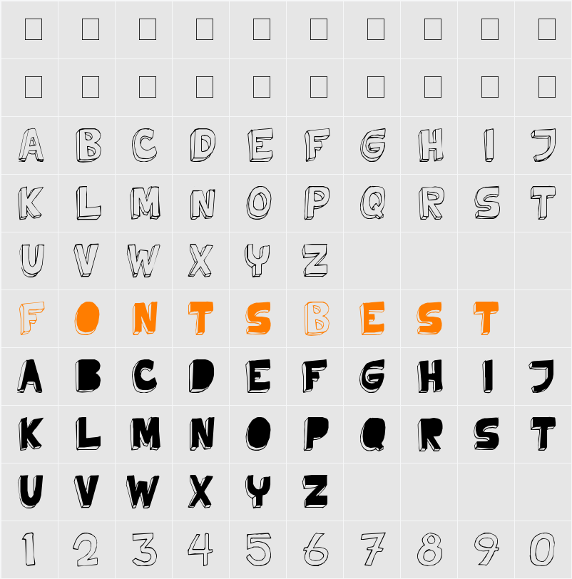 Tweedy_Erc_01 Character Map