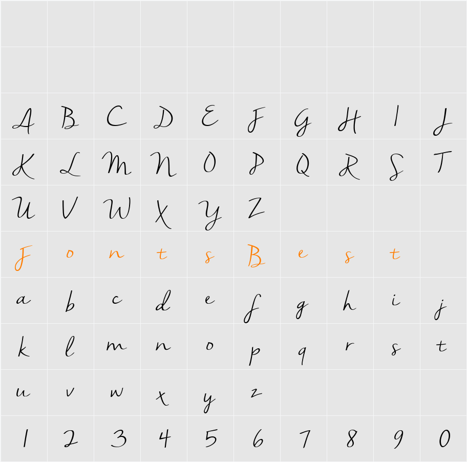 Nella Sue Demo Character Map