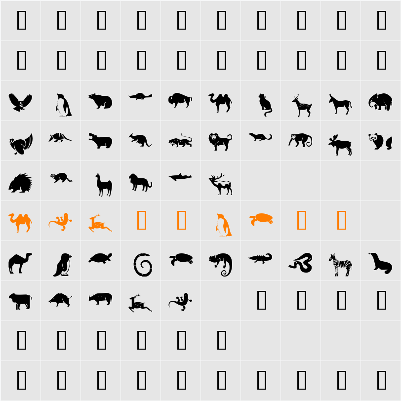 KR Menagerie Character Map