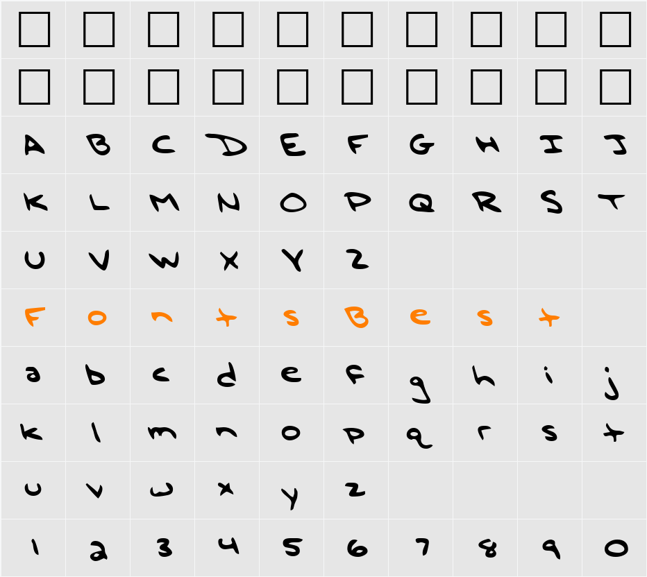 LEHN196 Character Map