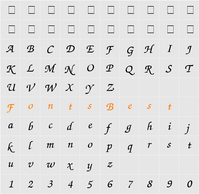 ThaHuong 1.1 Character Map