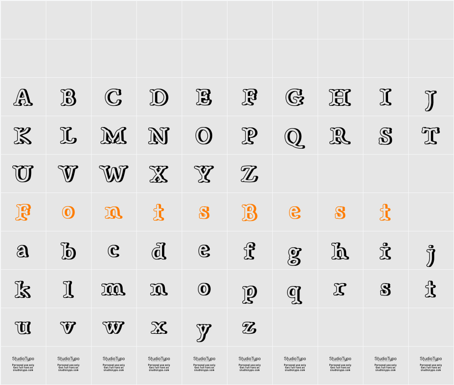 Bonebastic Outline Character Map