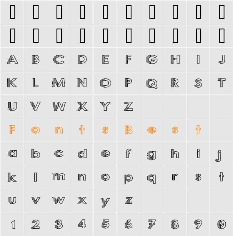 Sliced Iron Character Map