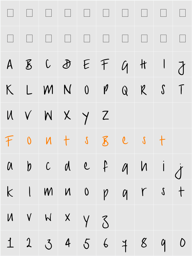 PT Script Sirocco Character Map