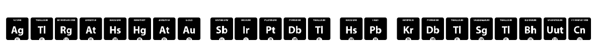 Periodic Table of Elements Font Image
