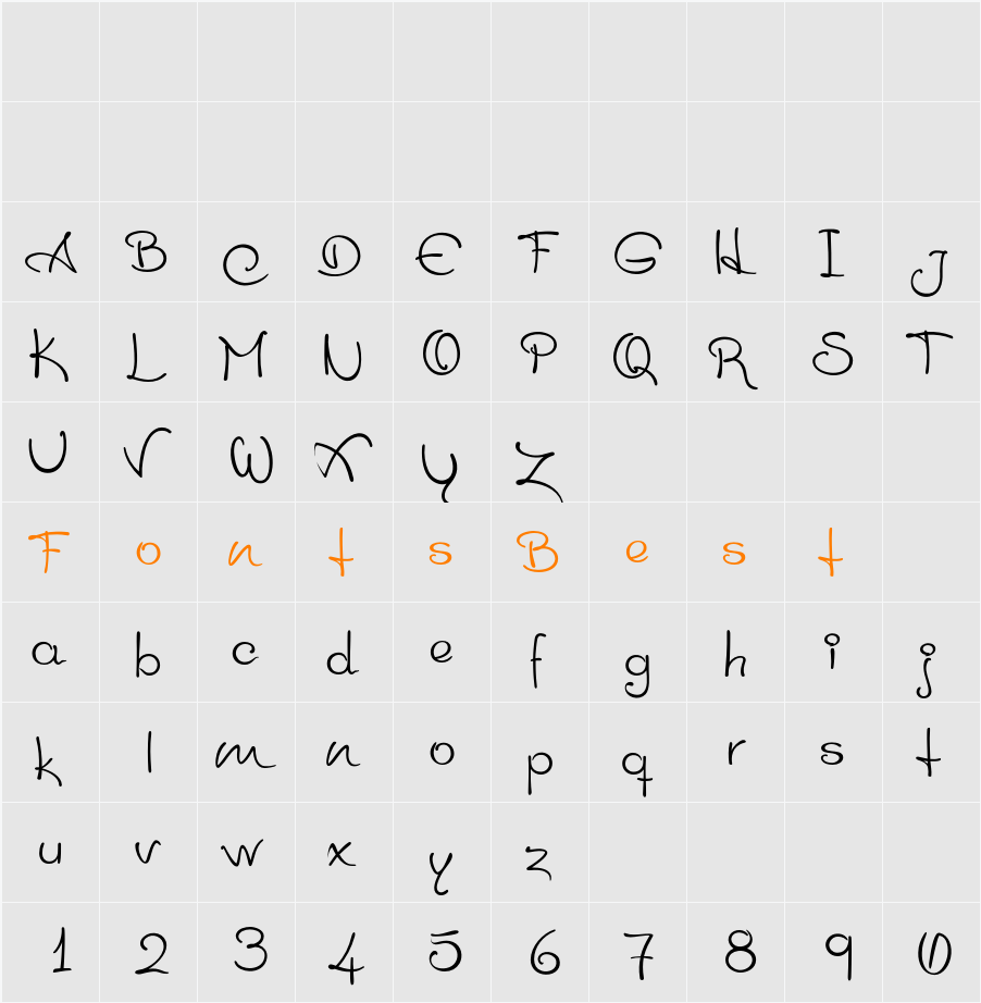  Heleno que se aprende Script Character Map