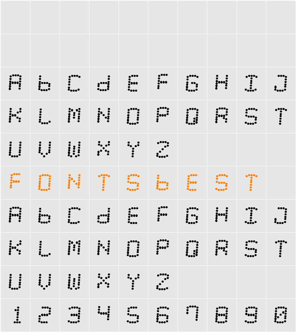 LED Counter Plus 7 Character Map
