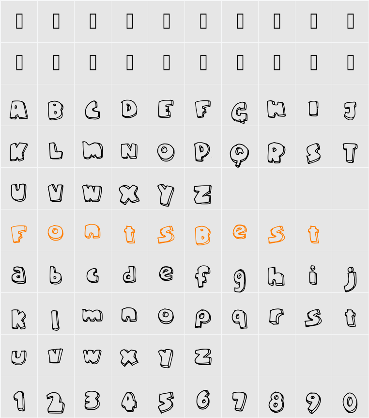 chunky Character Map