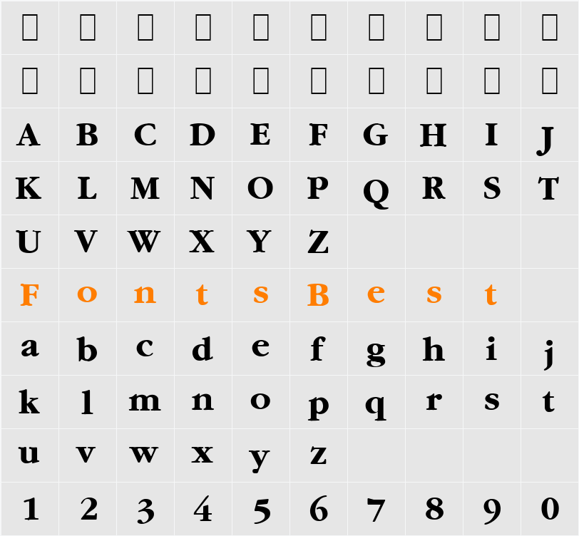Bright Light Fright 1 Character Map