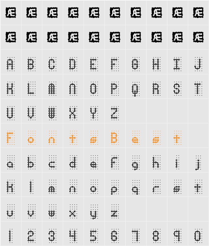 Pindown Plain BRK Character Map