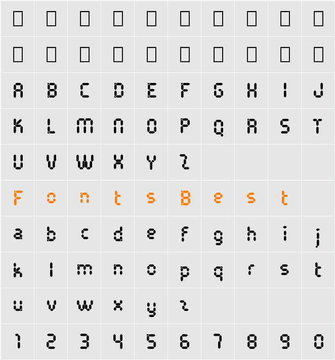 Pocket Calculator Character Map
