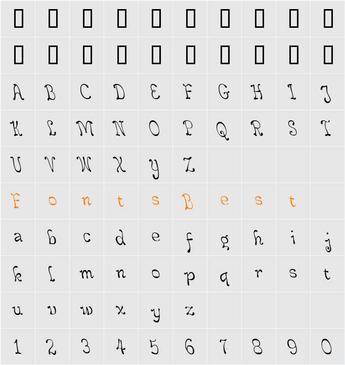 LeakorLeachLeft Character Map