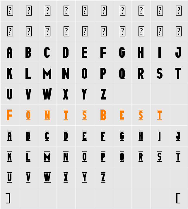 Tipo Capital1 St Character Map