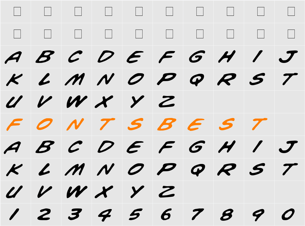 Whiz Bang Character Map