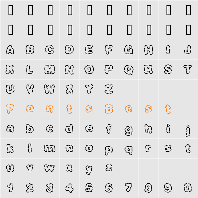 JI-Petard Character Map