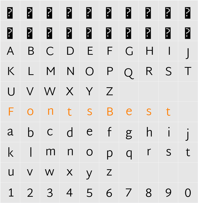 Martel Sans Light Character Map