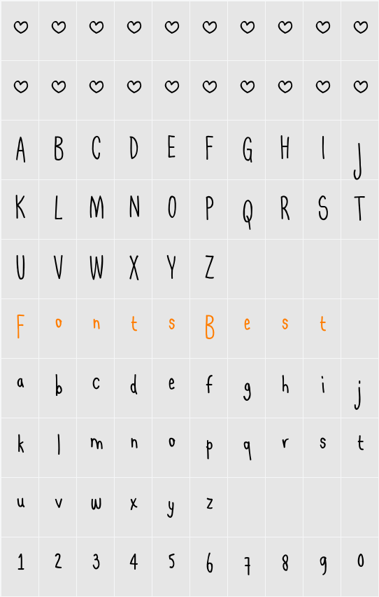 Demisol Script Cn Character Map
