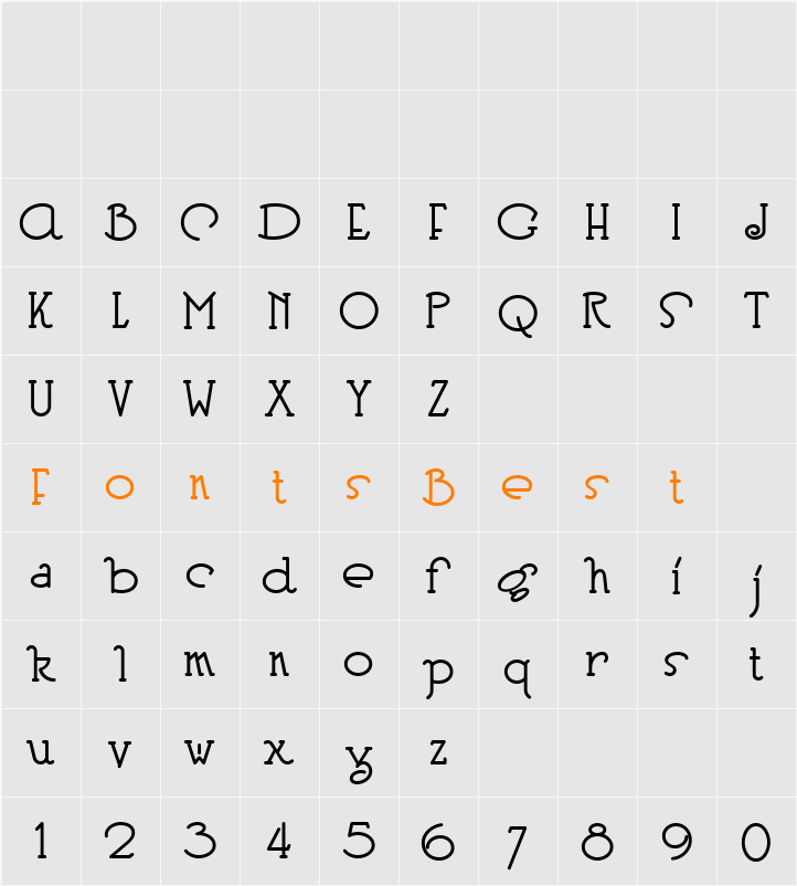 HeberlingCasualNF Character Map