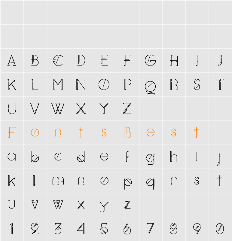 Lieben Font Light Character Map