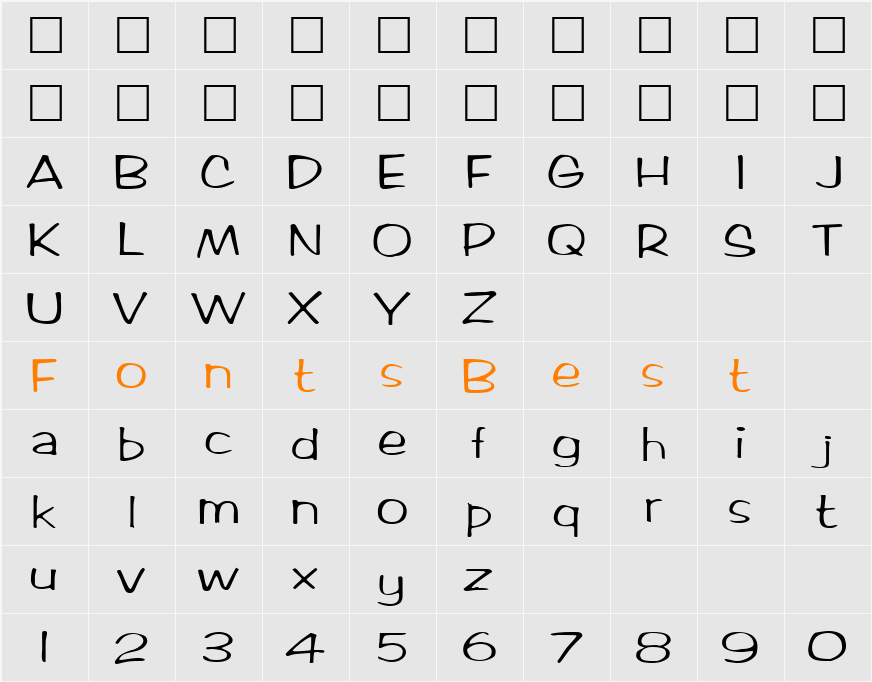 Ticard Character Map