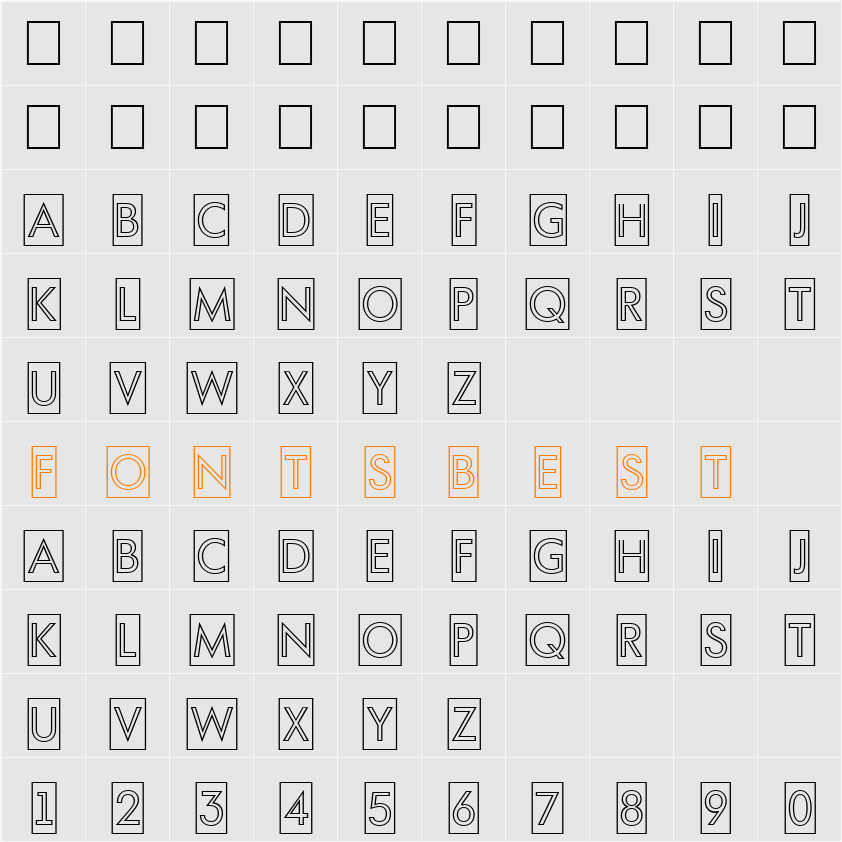 a_FuturaOrtoTitulCmOtl Character Map