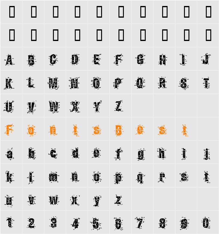 Garbage2 Character Map