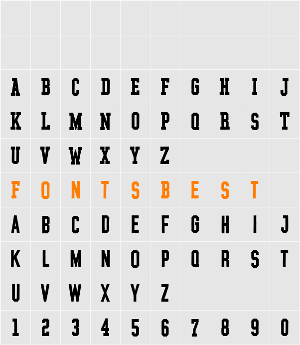 Graphium Bold Character Map