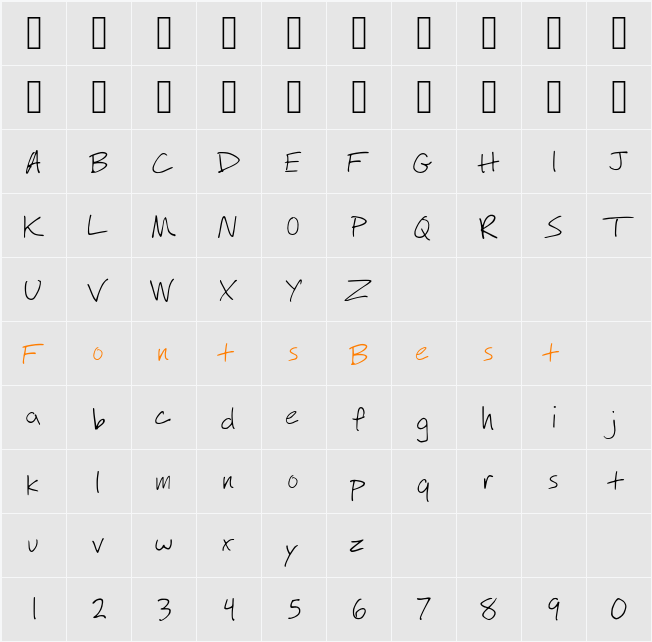 WILL RETRY Character Map