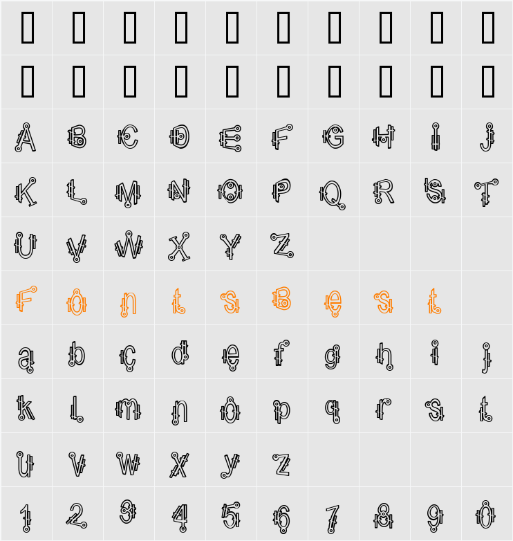 Shamantics Hollow Character Map