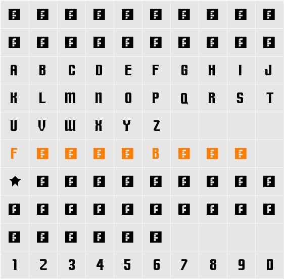 terminally chisseled Character Map